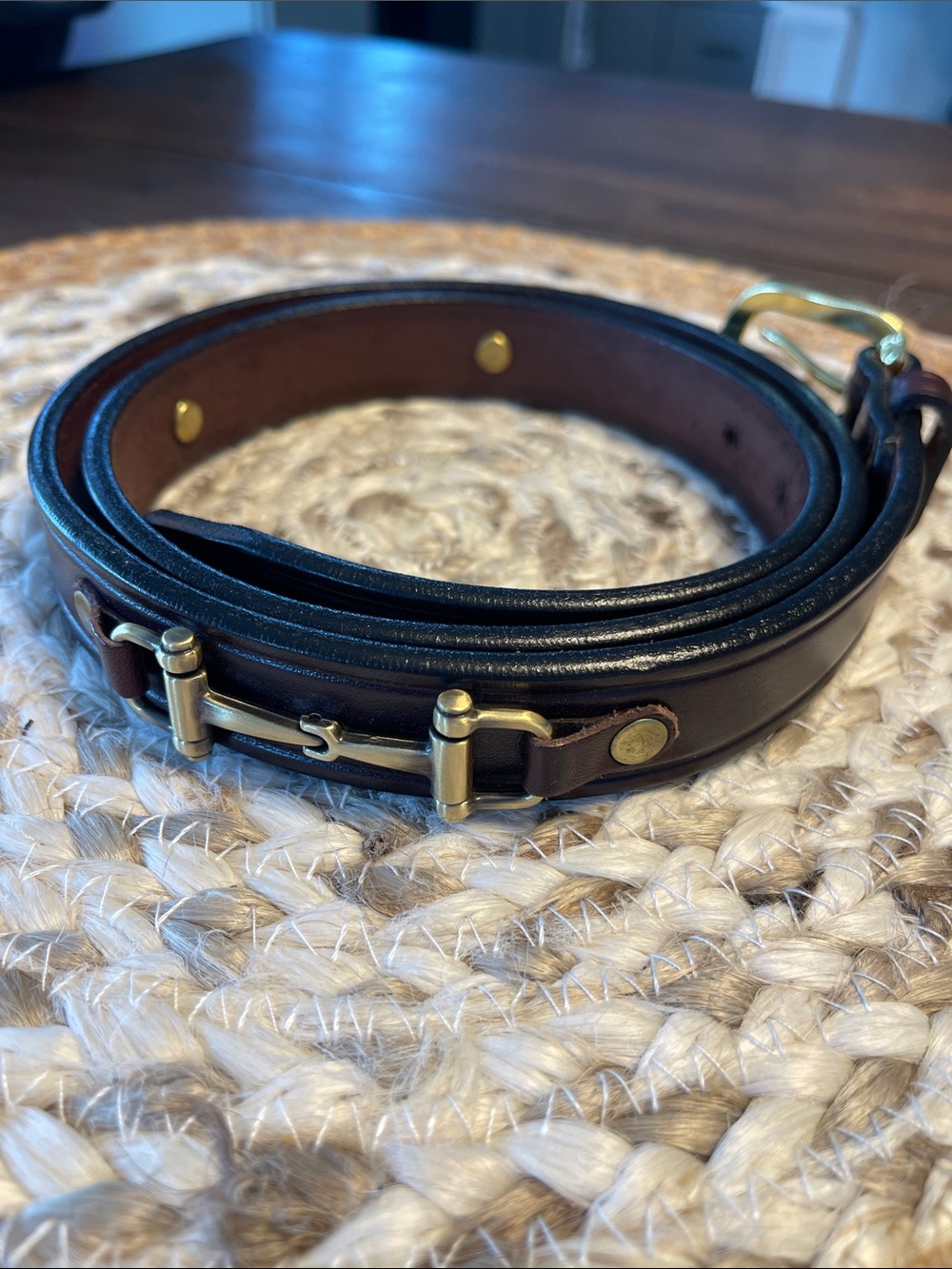 Tory English Bridle Leather Men’s Brown Belt Size 36